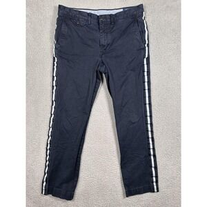 Polo Ralph Lauren Pants Mens 34x29 Navy Stretch Straight Fit Side Stripe Chino